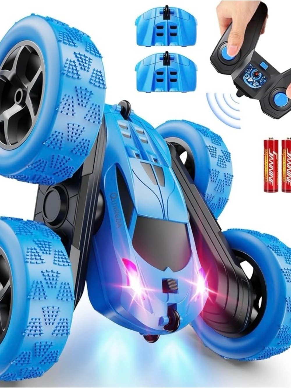 4WD Remote Control Stunt Car for Kids 360° Flips LED Lights 2.4GHz RC Toy USB-C